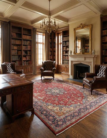 9' 10 x 13' Hand Knotted Farahan Persian Wool Rug