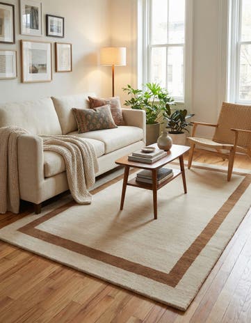 Ivory Jill Zarin Border Wool Rug