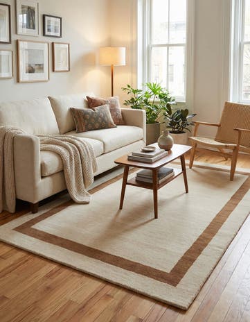 Ivory Jill Zarin Border Wool Rug