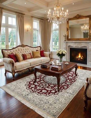 5' 2 x 7' 10 Hand Knotted Nain Persian Rug