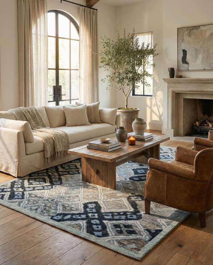 8' 2 x 10' 2 Hand Knotted Moroccan Wool Rug