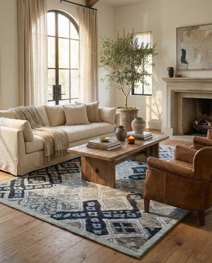 Detail image of 8' 2 x 10' 2 Hand Knotted Moroccan Wool Rug