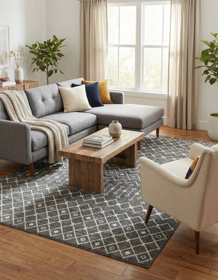 Detail image of 9' x 12' Moroccan Trellis Rug