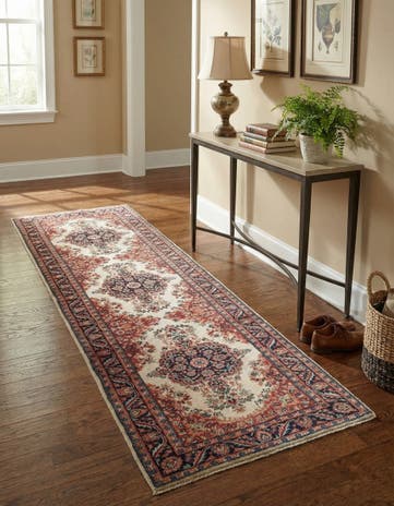 2' 8 x 9' 3 Hand Knotted Sarough Wool Runner Rug