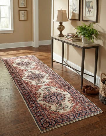 2' 8 x 9' 3 Hand Knotted Sarough Wool Runner Rug