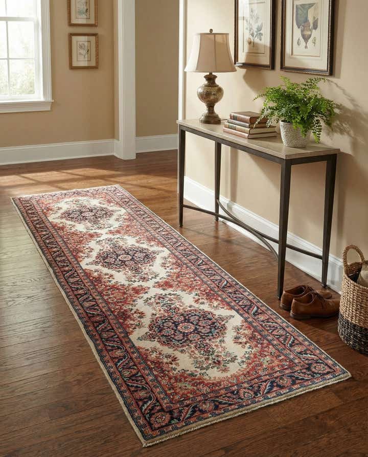 2' 8 x 9' 3 Hand Knotted Sarough Wool Runner Rug
