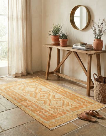 2' 7 x 4' 4 Hand Woven Kilim Waziri Wool Rug