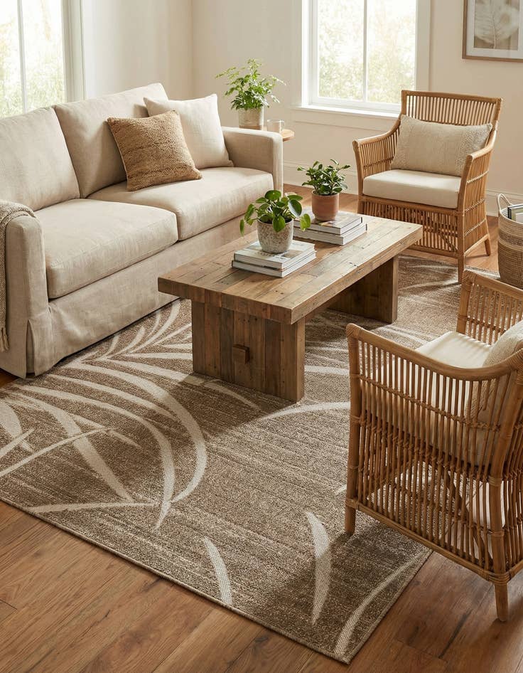 Detail image of 5' x 8'  Washable Botanical Indoor / Outdoor Rug