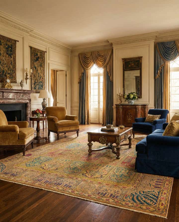 6' x 9' Hand Knotted Kashmir Oriental Rug