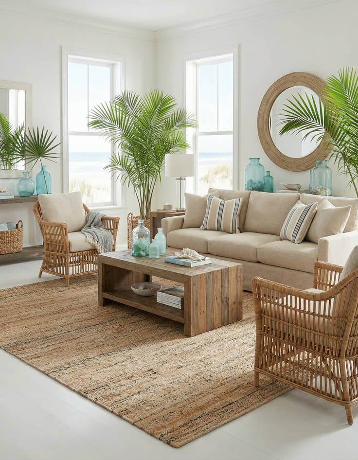 Detail image of 7' 10 x 10'  Hand Woven Palm Beach Jute Rug