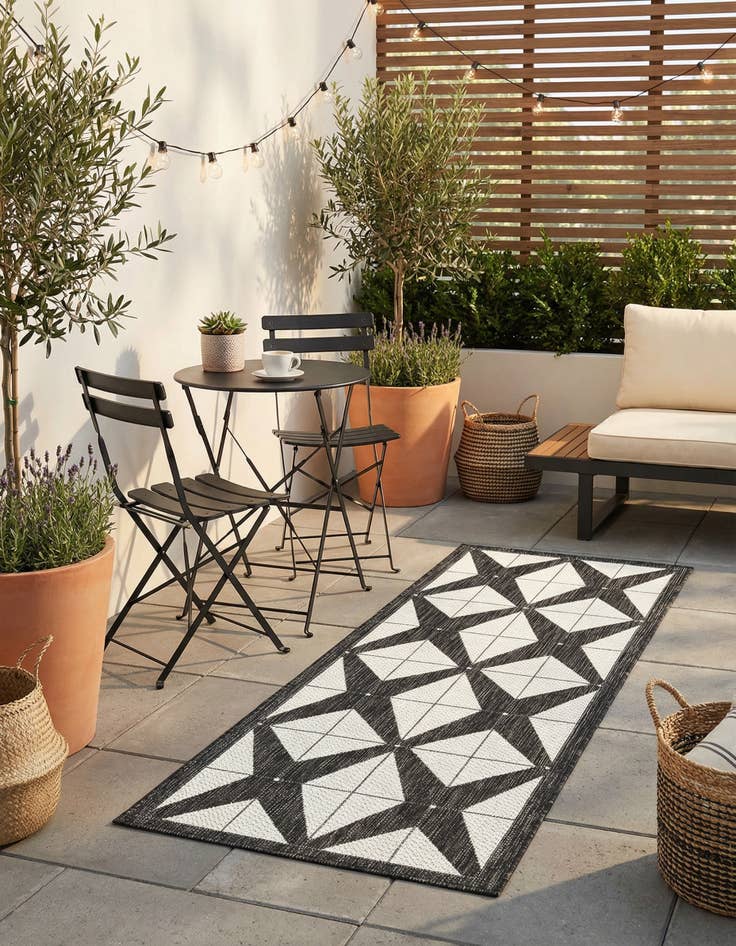 Detail image of 2' x 6' Easy-Clean Modern Indoor / Outdoor Runner Rug