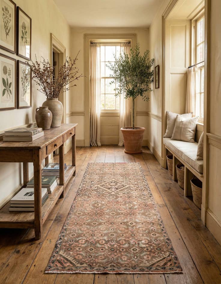 Detail image of 3' x 7' 4  Hand Knotted Ultra Vintage Persian Wool Runner Rug