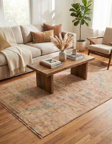 4' 1 x 6' 8 Hand Knotted Ultra Vintage Persian Wool Rug