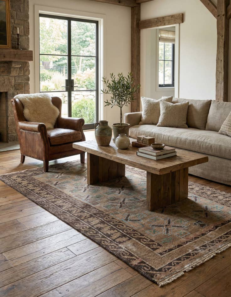 Detail image of 3' 4 x 6'  Hand Knotted Ultra Vintage Persian Wool Rug