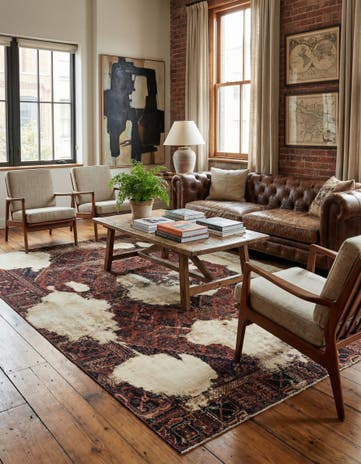6' 7 x 9' 6 Hand Knotted Ultra Vintage Persian Wool Rug