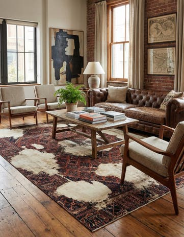 6' 7 x 9' 6 Hand Knotted Ultra Vintage Persian Wool Rug