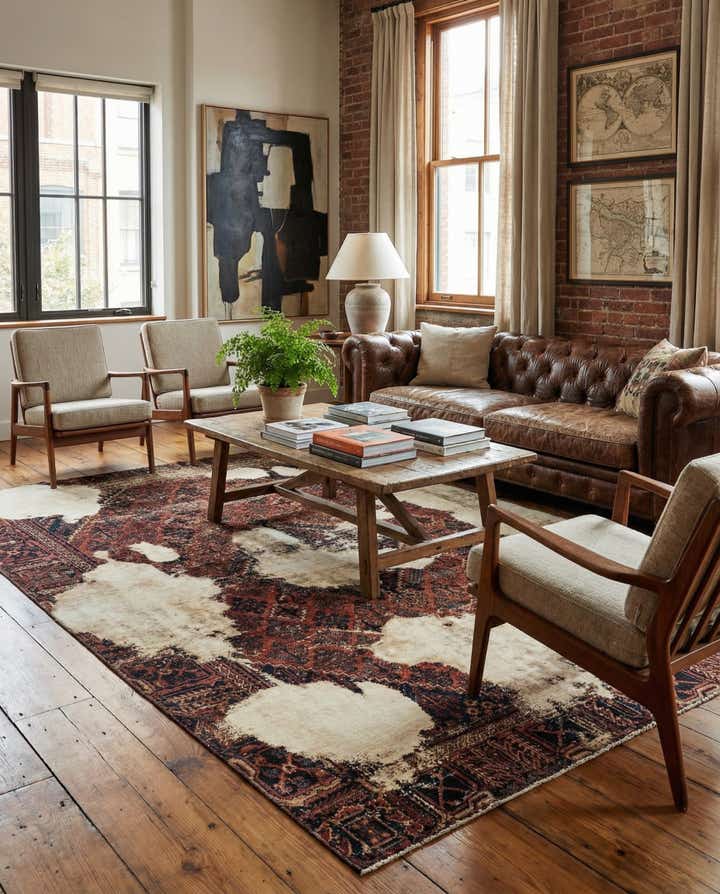 6' 7 x 9' 6 Hand Knotted Ultra Vintage Persian Wool Rug