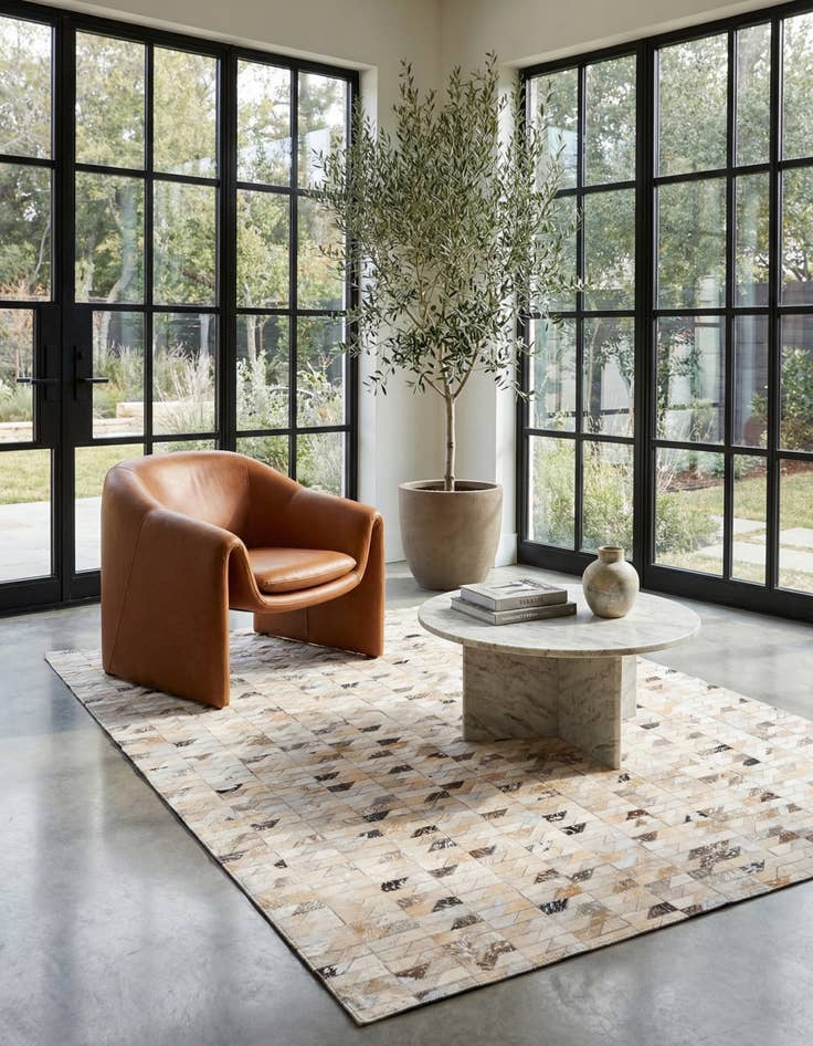 Detail image of  5' 4 x 7' 7 Cowhide Rug