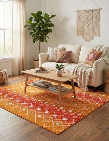 5' 3 x 5' 3 Moroccan Trellis Square Rug