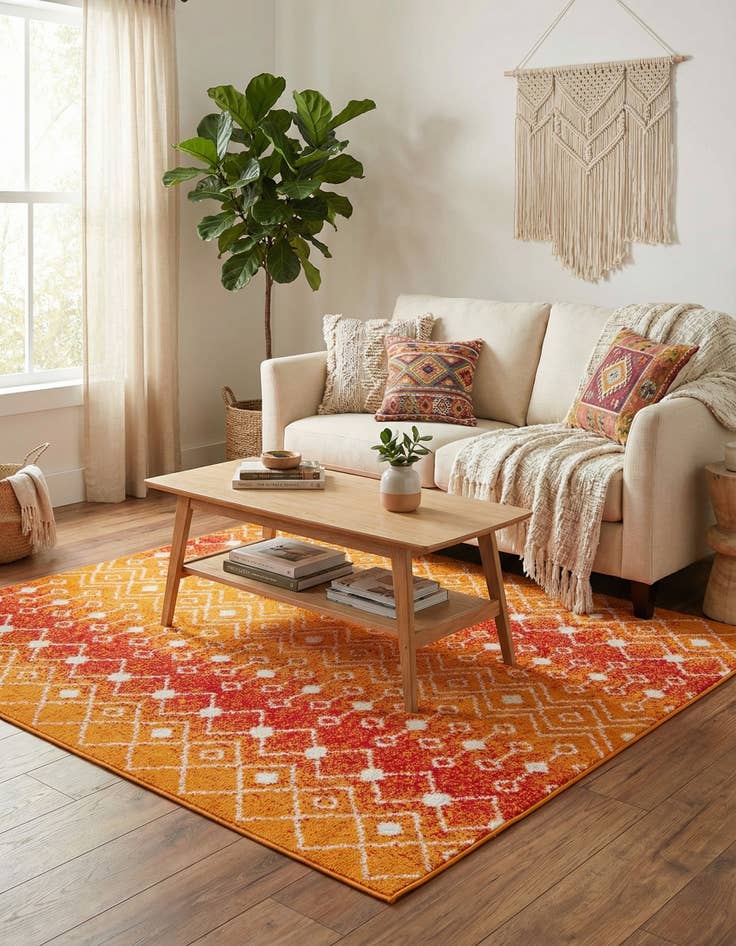 Detail image of  5' 3 x 5' 3 Moroccan Trellis Square Rug