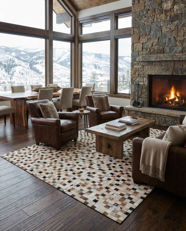 8' 1 x 9' 10 Cowhide Stocks Rug