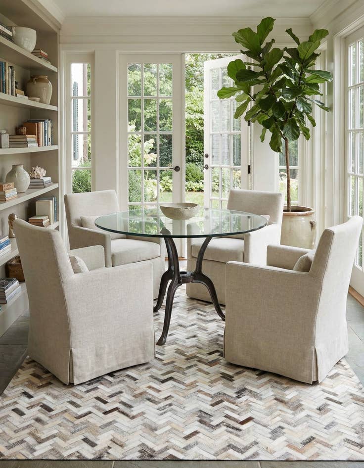 Detail image of 5' x 7' 11 Cowhide Stocks Rug