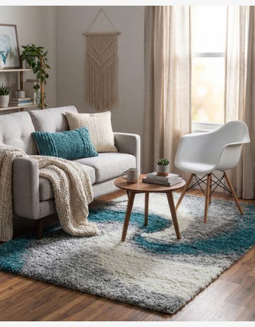 Turquoise Soft Touch Shag Rug