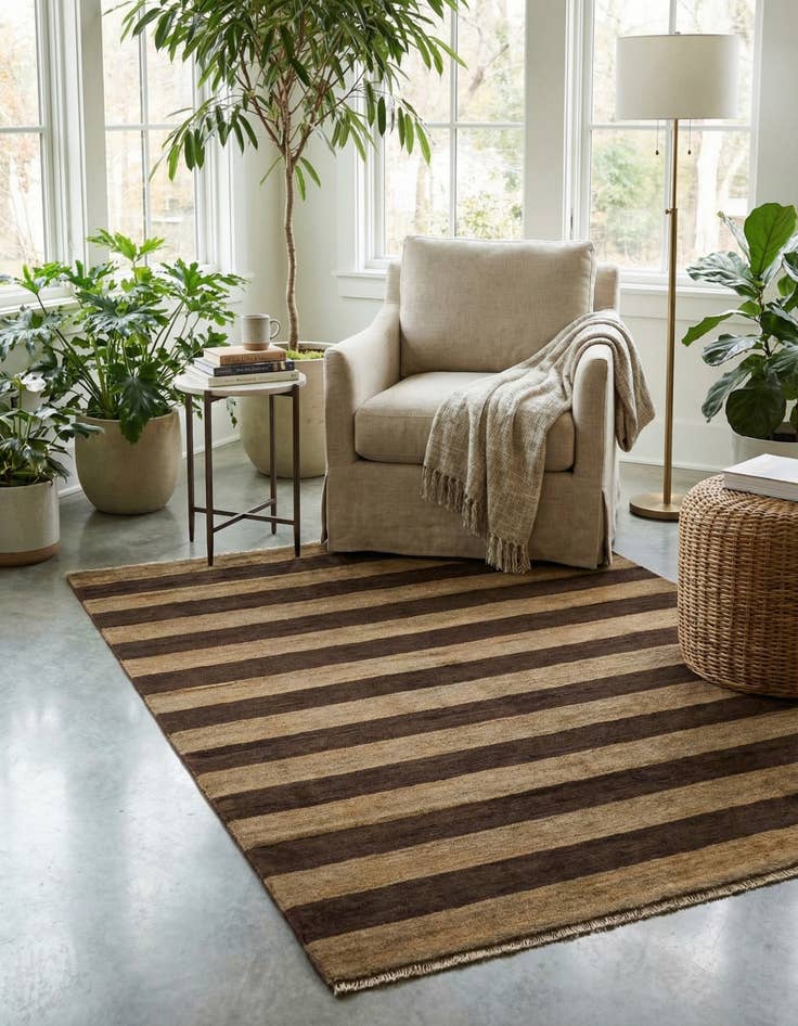 Detail image of 5' 6 x 7' 9  Hand Knotted Modern Ziegler Rug