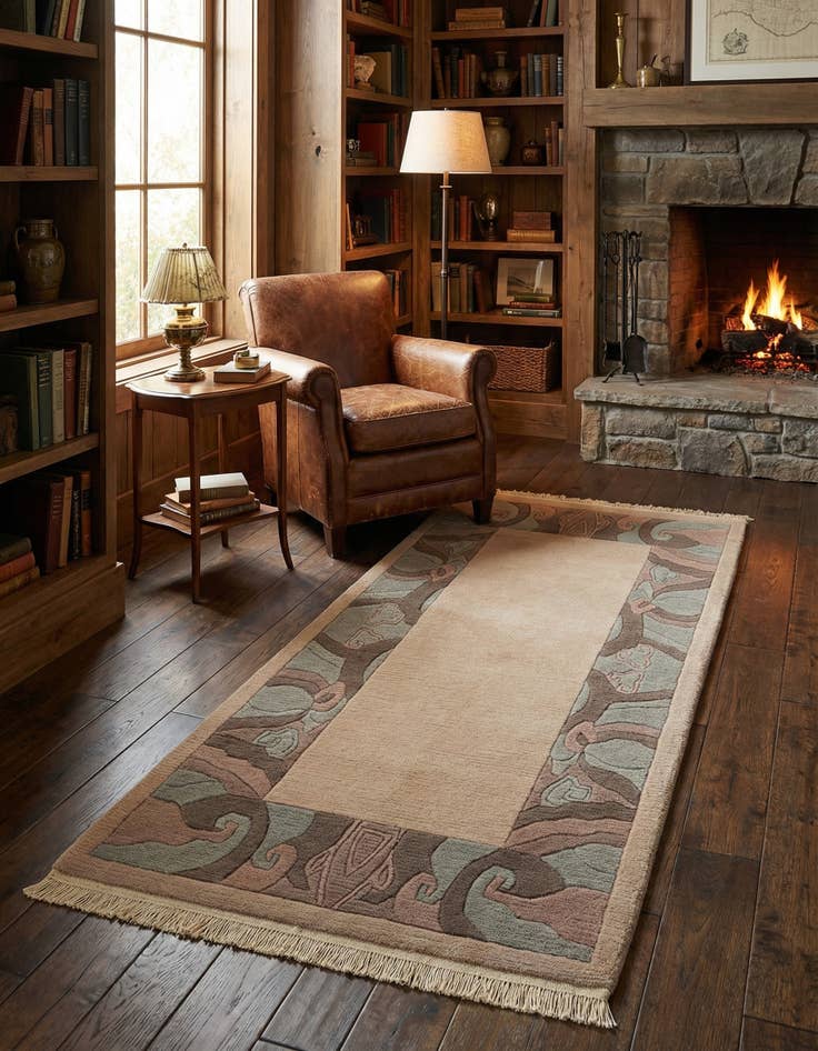 Detail image of  2' 9 x 4' 11  Hand Knotted Tibet Wool Rug