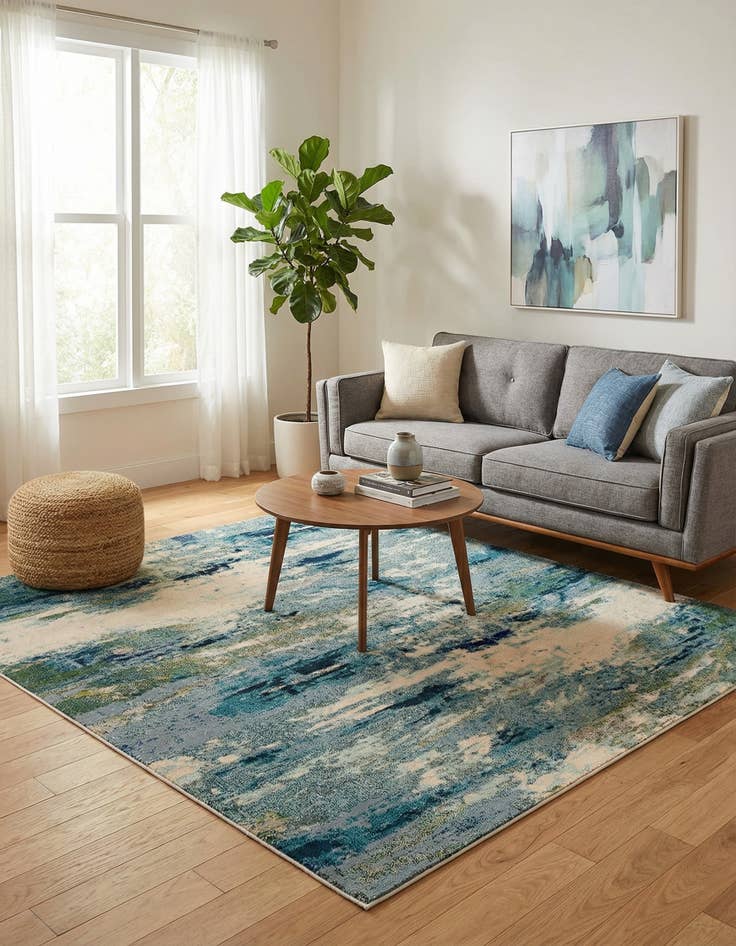 Detail image of  8' x 8'  Washable Theia Square Rug