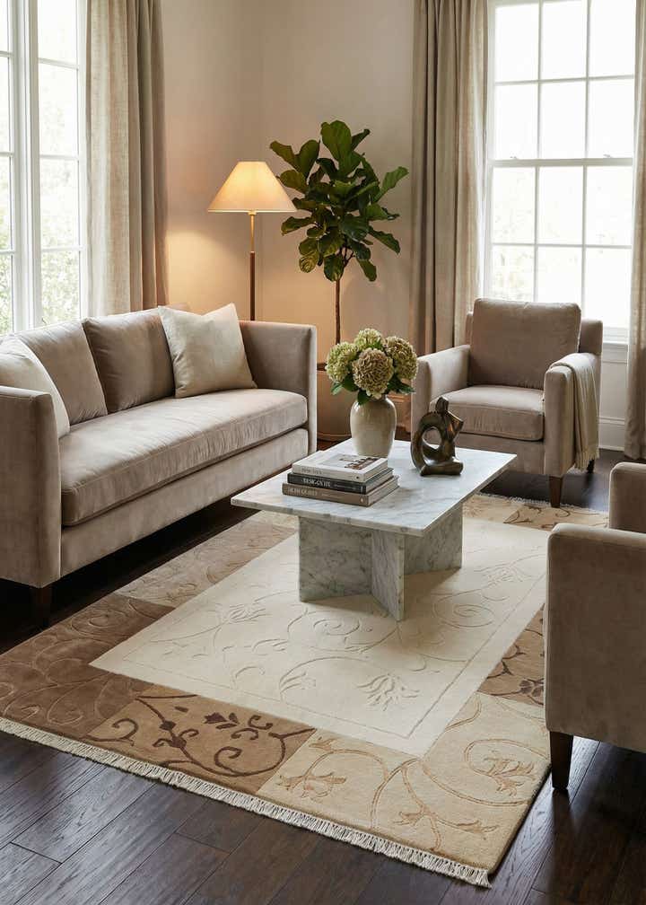 4' 7 x 6' 8 Hand Knotted Darya Wool Rug