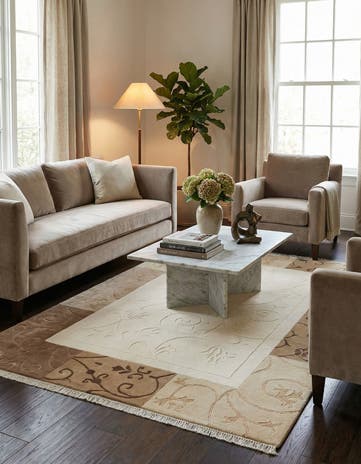 4' 7 x 6' 8 Hand Knotted Darya Wool Rug