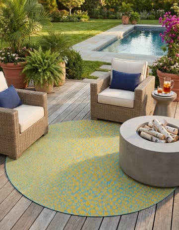 10' 8 x 10' 8 Easy-Clean Jill Zarin Cape Town Indoor / Outdoor Round Rug