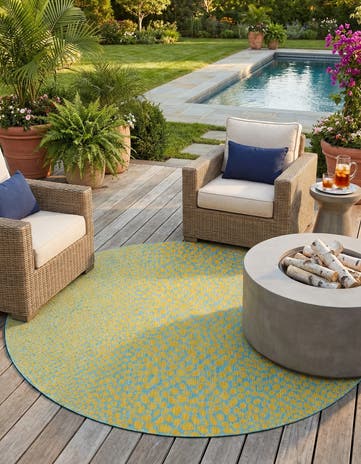 10' 8 x 10' 8 Easy-Clean Jill Zarin Cape Town Indoor / Outdoor Round Rug