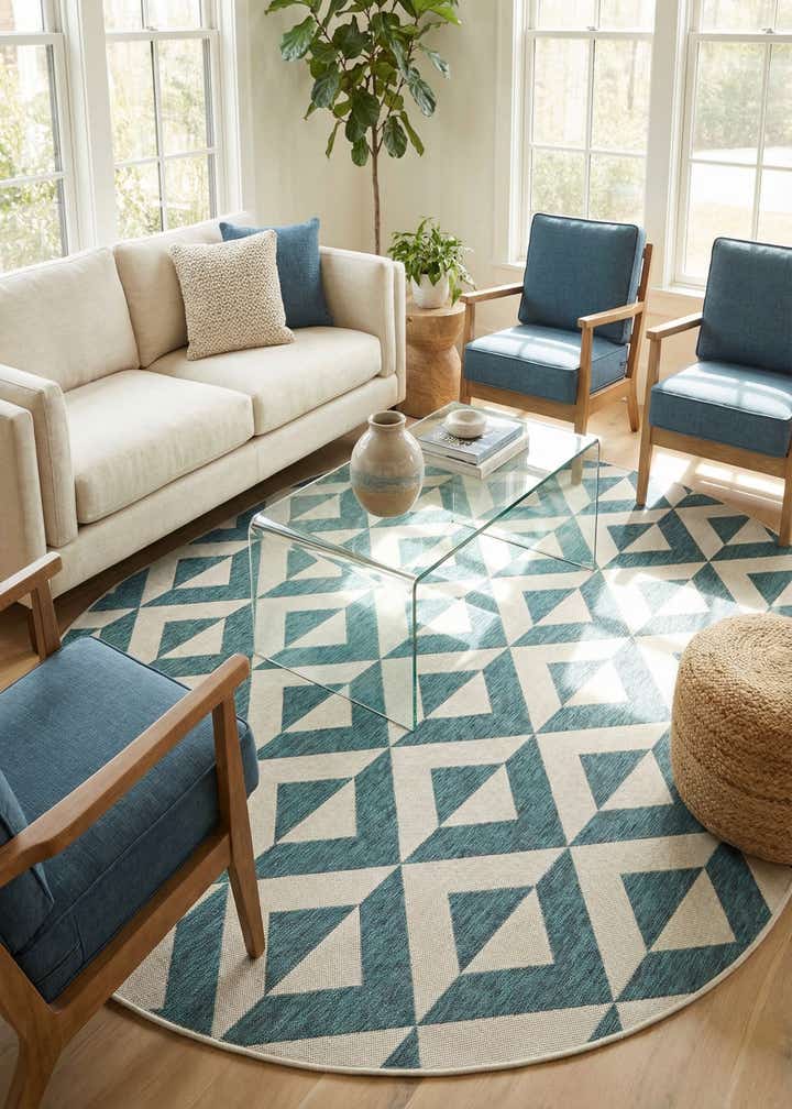 7' 10 x 10' Easy-Clean Jill Zarin Napa Indoor / Outdoor Oval Rug