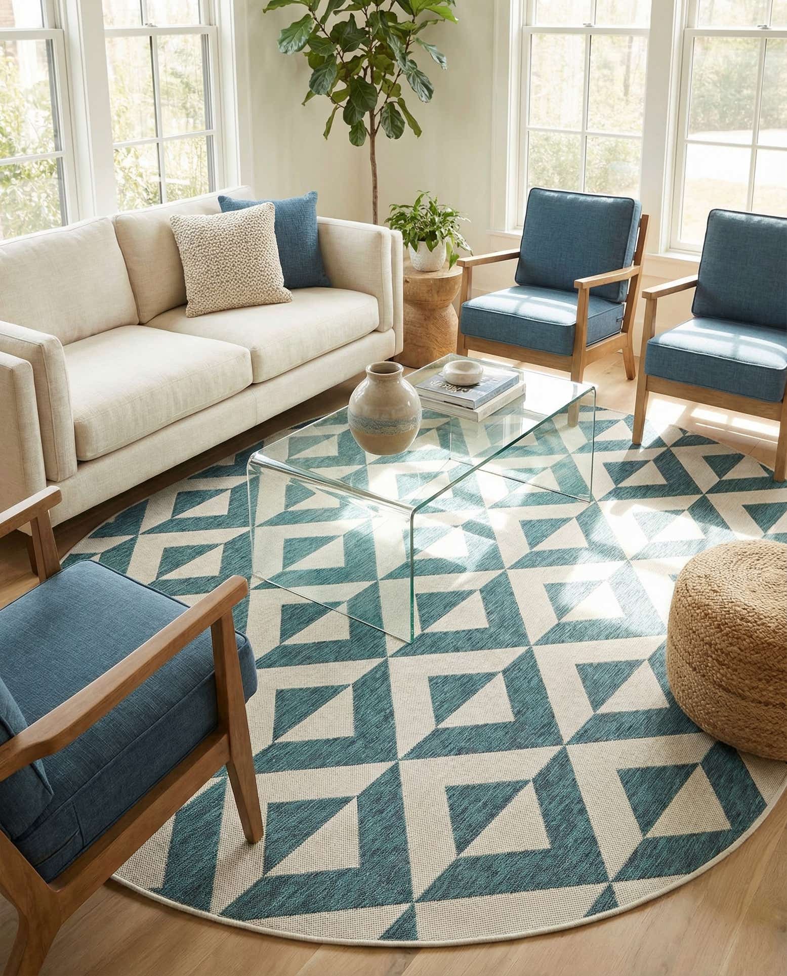 7' 10 x 10' Easy-Clean Jill Zarin Napa Indoor / Outdoor Oval Rug