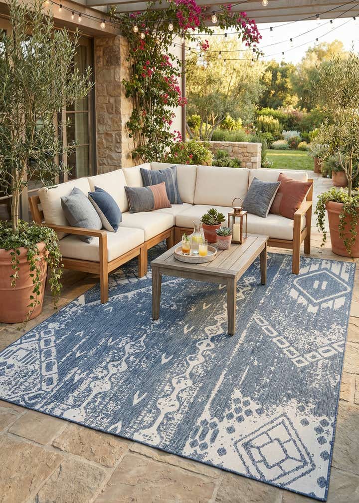 10' x 13' Easy-Clean Bohemian Indoor / Outdoor Rug