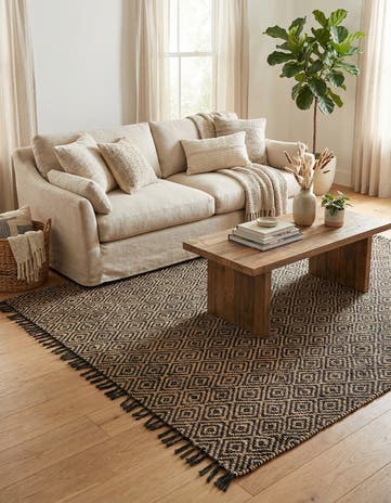 6' 1 x 9' Hand Woven Braided Jute Rug