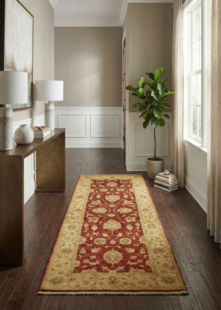 2' 6 x 6' 4 Hand Knotted Peshawar Ziegler Runner Rug