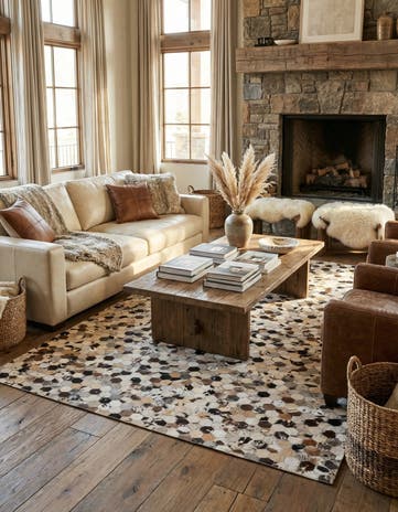 5' 1 x 7' 10 Cowhide Rug