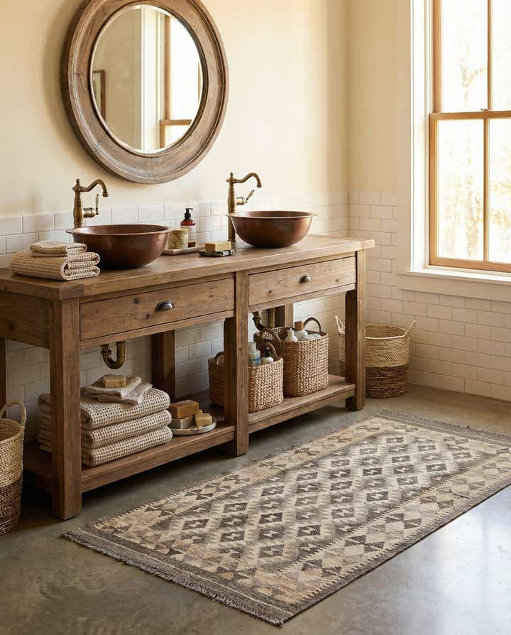 3' 4 x 5' 1 Hand Woven Kilim Maymana Wool Rug