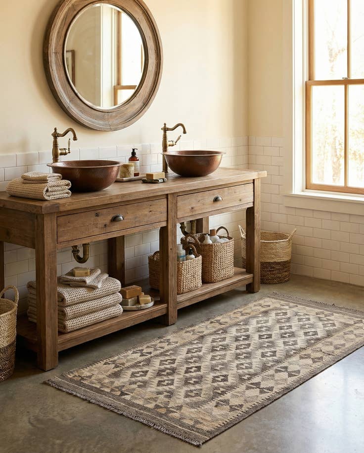 Detail image of 3' 4 x 5' 1 Hand Woven Kilim Maymana Wool Rug