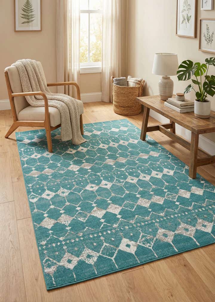 6' x 9' Easy-Clean Lattice Indoor / Outdoor Rug