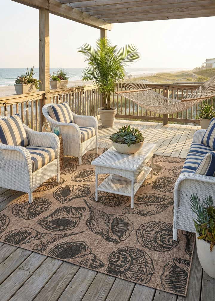 9' x 12' Easy-Clean Coastal Indoor / Outdoor Rug