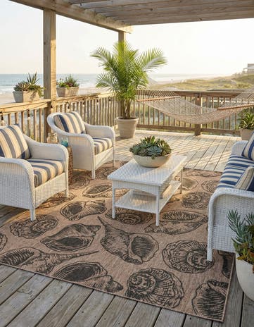 9' x 12' Easy-Clean Coastal Indoor / Outdoor Rug