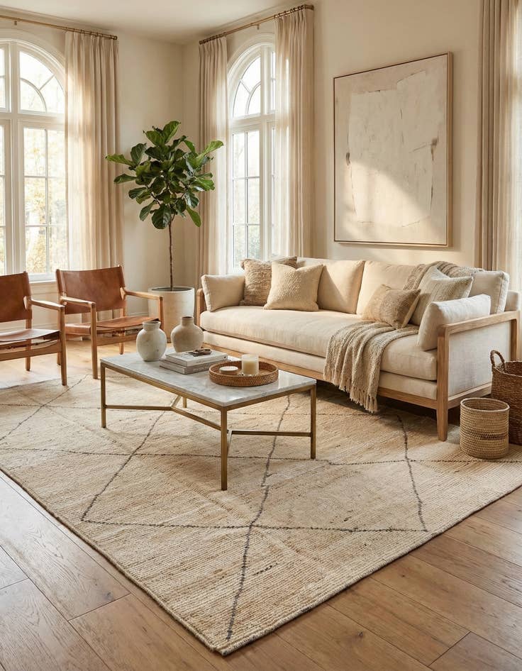 Detail image of 7' 10 x 9' 9  Hand Knotted Moroccan Wool Rug