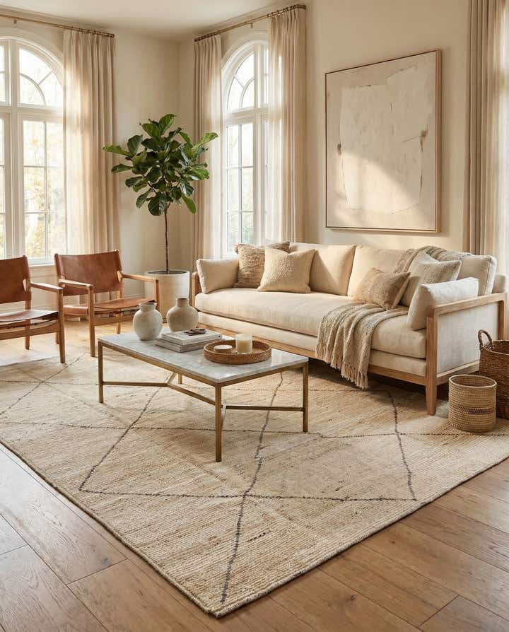 7' 10 x 9' 9 Hand Knotted Moroccan Wool Rug