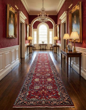 2' 7 x 13' 11 Sarouk Wool Runner Rug