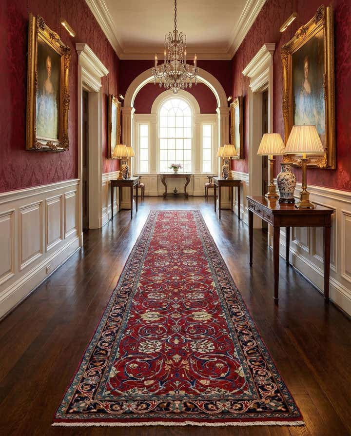 2' 7 x 13' 11 Sarouk Wool Runner Rug
