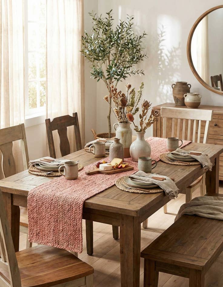 Detail image of 1' 2 x 10'  Hand Braided Jute Table Runner Rug